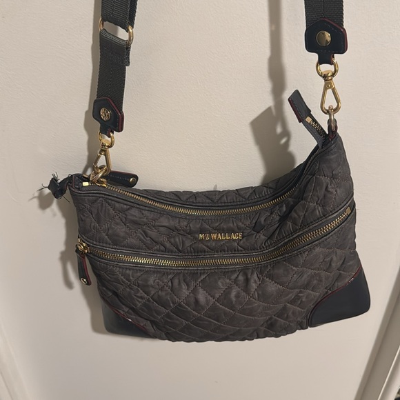 MZ Wallace Quilted Black Bag with Gold Accents - Picture 7 of 8